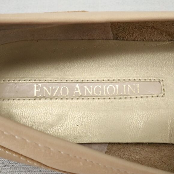 Enzo Angiolini Shoes Womens 5.5 M Leather Loafers Beige Liberty Flats Slip On - Picture 3 of 14